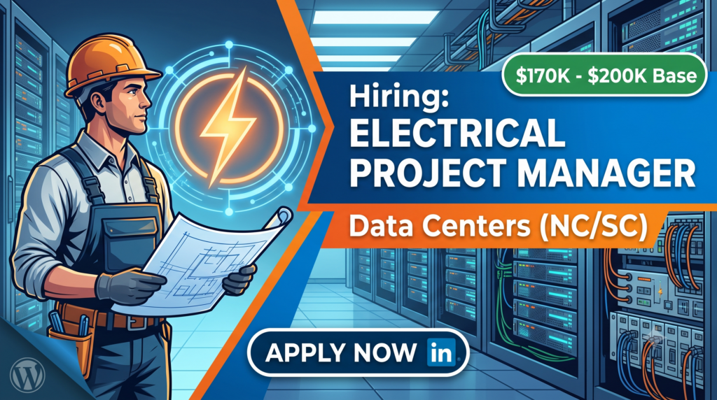 Electrical Project Manager – Data Centers ($170K–$200K + Benefits)